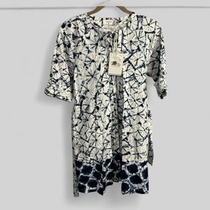 Thakoon x Target New artsy printed cotton belted preppy dress size XS pleated